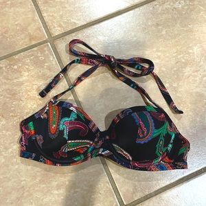 Victoria’s Secret underwire demi swimsuit top black paisley 34A